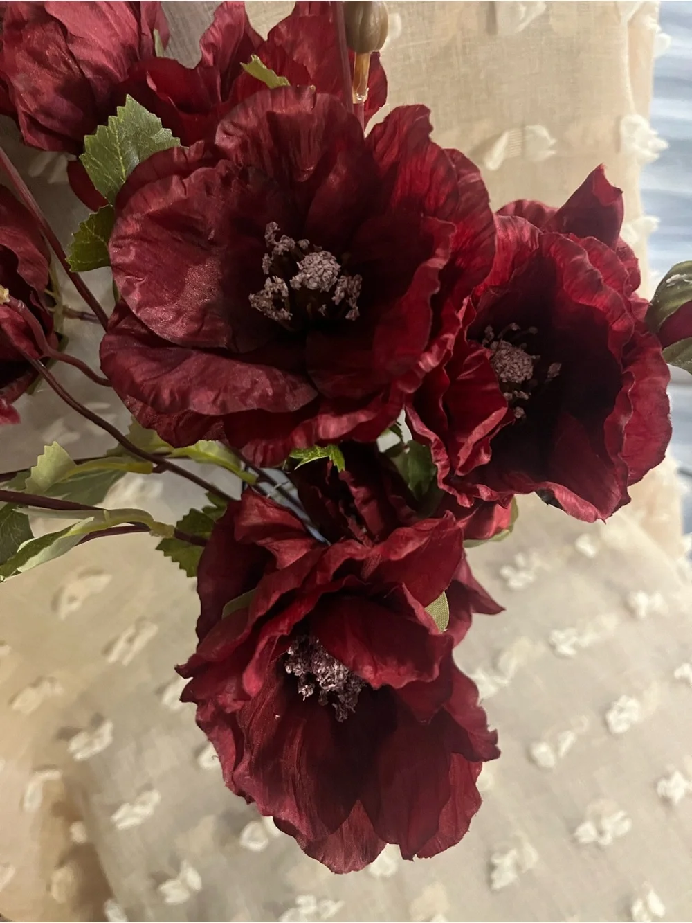 Deep Red Artificial Poppy Bouquet - Home Accents
